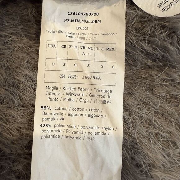 Max Mara Furetto cotton blend crewneck sweater Gray with Ferret Print Size Small - Picture 7 of 12